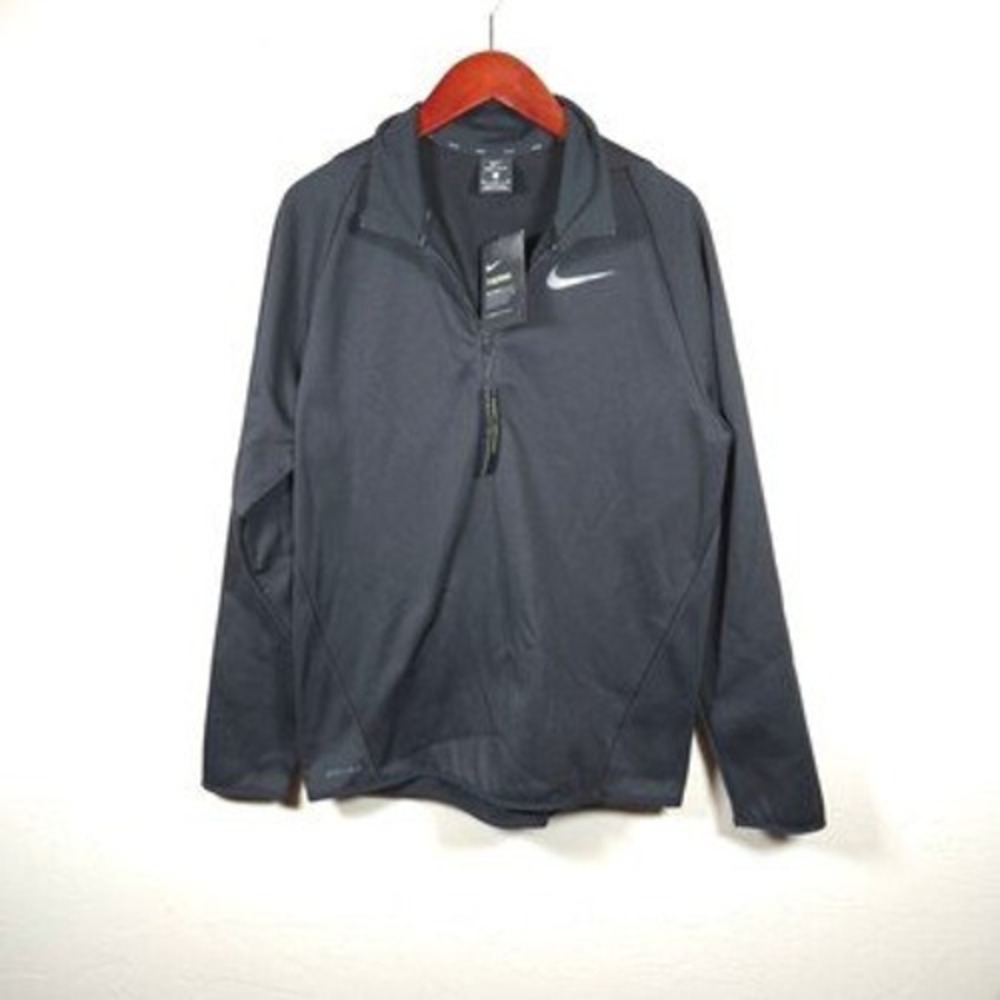 Nike L Quarter Zip Pullover Black Dri-FIT Training Top NWT Athletic Activewear